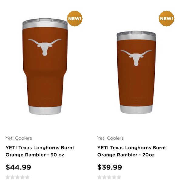 YETI Texas Longhorns Burnt Orange Rambler - 30 oz